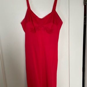 Vintage Rogers red lace slip dress